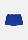 Versace Blue Swimsuit With Greca Pattern In Blue