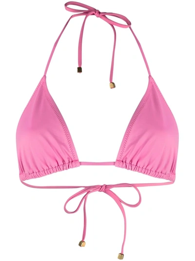 Nanushka Caia Recycled Tech Triangle Bikini Top In Pink