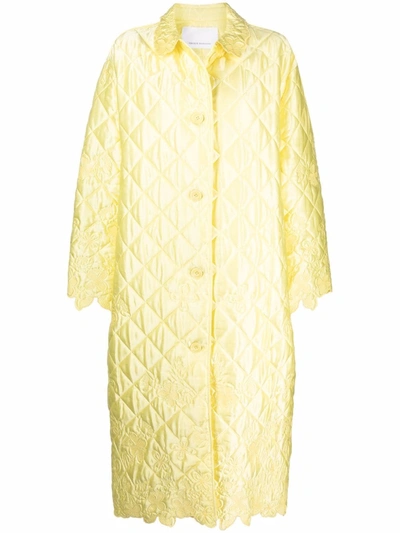 Cecilie Bahnsen Quilted Joan Coat In Yellow