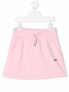 Off-white Logo Cotton Mini Sweat Skirt In Pink