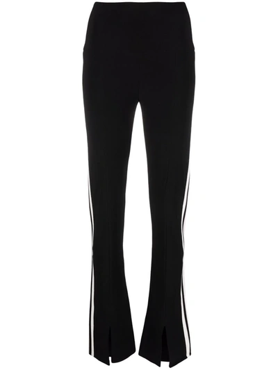 Norma Kamali Striped Stretch-jersey Leggings In Black