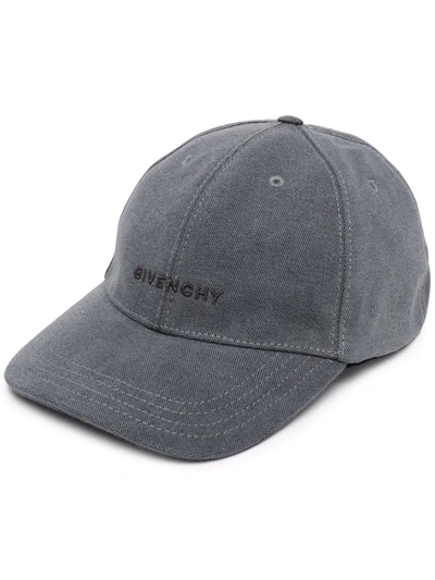 Givenchy Logo刺绣棒球帽 In Grey