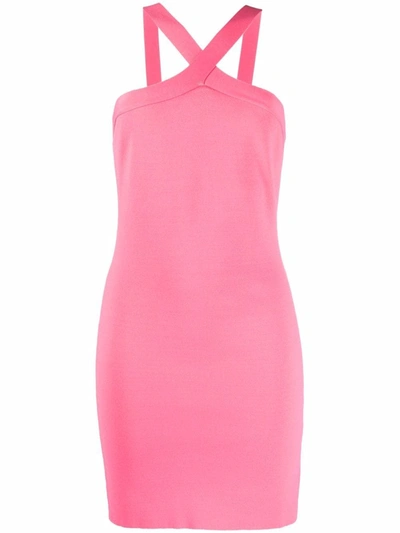 P.a.r.o.s.h Halterneck Fitted Dress In Pink