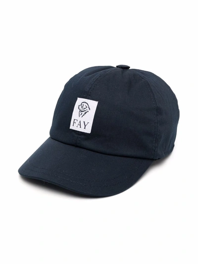 Fay Kids' Logo-patch Baseball Cap In Blue