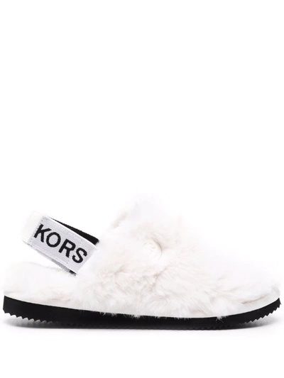 Michael Michael Kors Elsie Faux-fur Slippers In Weiss