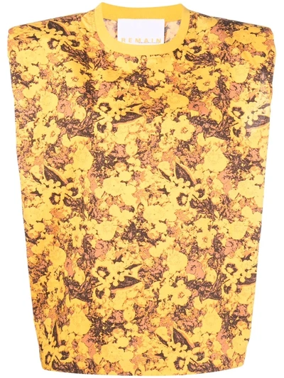 Remain Christie Floral-print Sleeveless Top In Giallo
