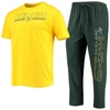 CONCEPTS SPORT CONCEPTS SPORT GREEN/GOLD OAKLAND ATHLETICS METER T-SHIRT AND trousers SLEEP SET