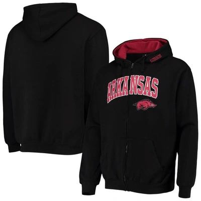 Colosseum Men's Black Arkansas Razorbacks Arch Logo 3.0 Full-zip Hoodie