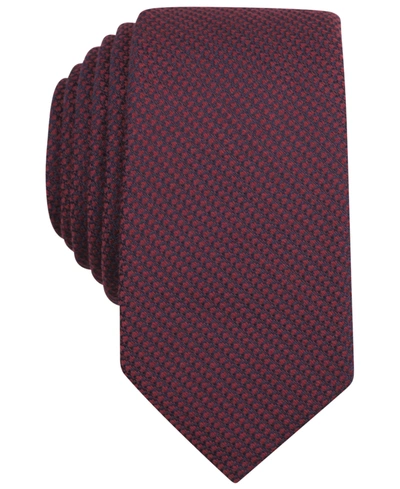 Bar Iii Solid Knit Skinny Tie In Burgundy