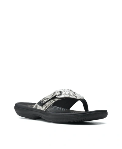 Clarks Women's Cloudsteppers Brinkley Jazz Sandals Women's Shoes In Black,white Snake Synthetic