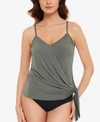 Magicsuit Alex Side-tie Underwire Tankini Top Women's Swimsuit In Military Green