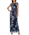 ADRIANNA PAPELL FLORAL-EMBROIDERED LACE GOWN