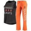 Concepts Sport Women's  Orange, Black San Francisco Giants Wordmark Meter Muscle Tank Top And Pants S In Orange
