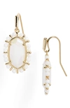 Kendra Scott Lee Beaded Drop Earrings In Gold Iridescent Frosted Glass