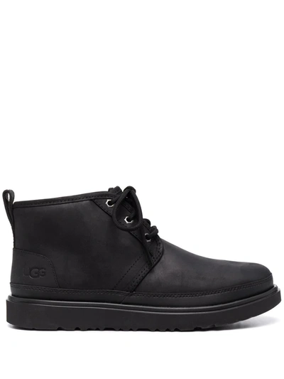 Ugg Shearling-lined Leather Ankle Boots In Black