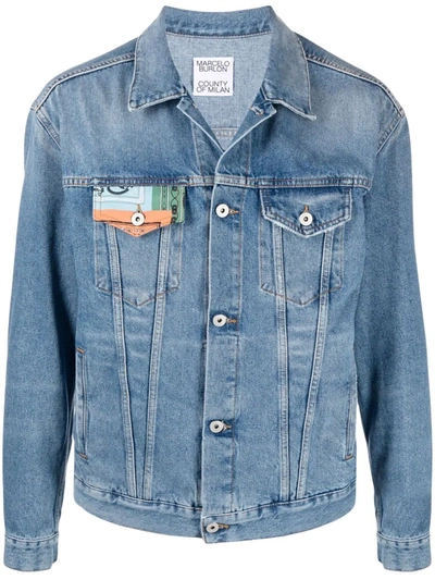 Marcelo Burlon County Of Milan Marcelo Burlon  Bandana Jacket In Blue Multicolor