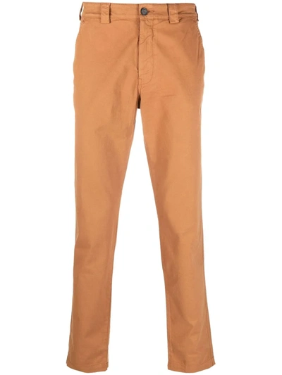Kenzo Slim-fit Logo-patch Trousers In Brown