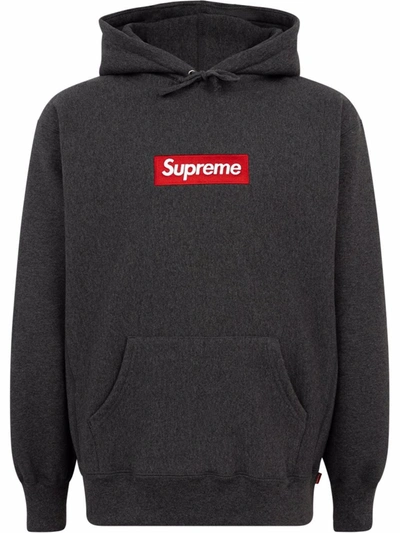 Supreme 盒形logo连帽衫 In Grey