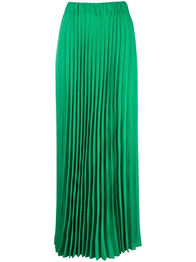 P.a.r.o.s.h. Potery Pleated Maxi Skirt In Green