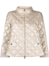 Herno Diamond Quilt Down Jacket In Neutrals