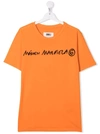 Mm6 Maison Margiela Teen Logo Print T-shirt In Orange