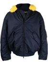 BALENCIAGA FAUX-FUR TRIMMED BOMBER JACKET