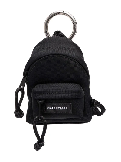 Balenciaga Micro Backpack Keyring In Black