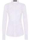 Dolce & Gabbana Tailored Shirt With Collared Neck And Buttoned Cuffs In Weiss