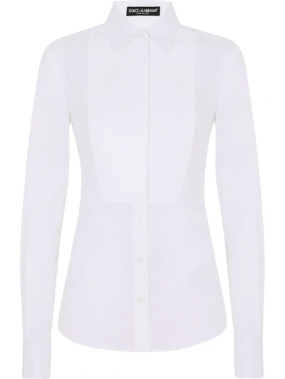 DOLCE & GABBANA STRETCH-POPLIN TUXEDO SHIRT