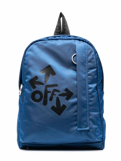 Off-white Mini Logo-print Rounded Backpack In Blue