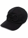 Ferragamo Gancini-embroidered Baseball Cap In Black