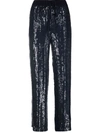 P.a.r.o.s.h Sequined Wide-leg Trousers In Blau