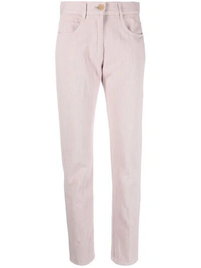 Forte Forte High-waisted Slim Cut Trousers In Rosa