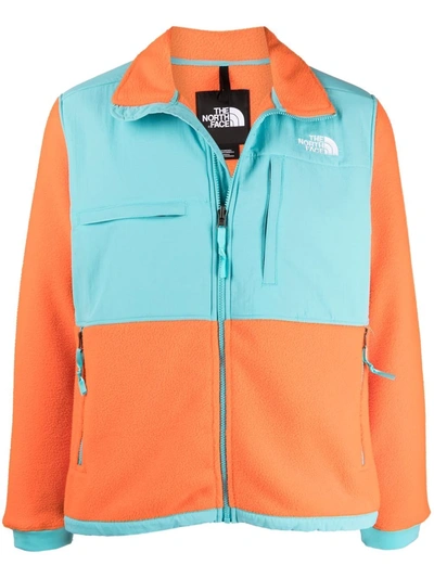 The North Face Denali 2 Orange And Light Blue Jacket In Arancio/azzurro