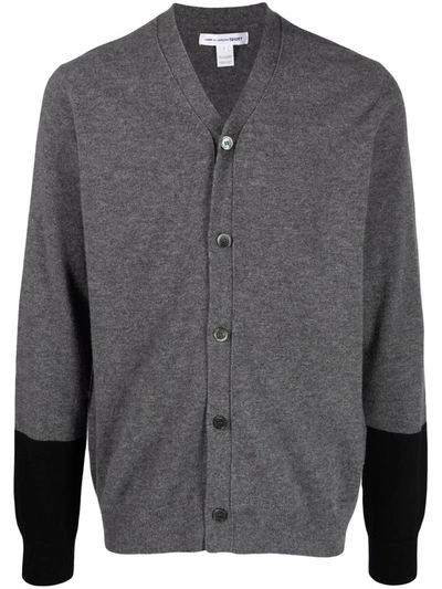 Comme Des Garçons Shirt Fine-knit Button-up Cardigan In Grau