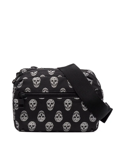 Alexander Mcqueen Skulls Print Belt Bag In Black
