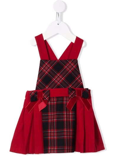 Patachou Babies' Tartan Pinafore Dress (6-24 Months) In Red