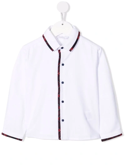 Patachou Kids' Viyella Contrast Trim Shirt In White