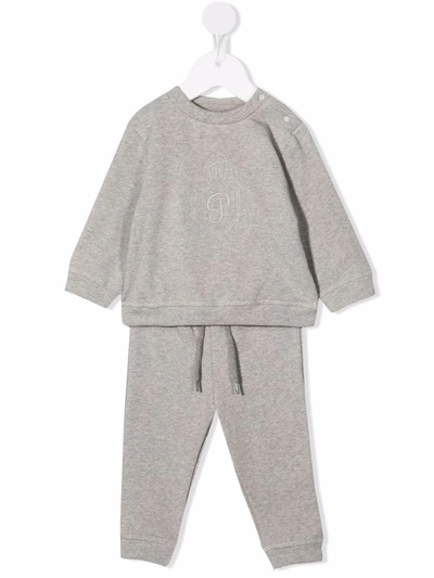 Patachou Kids' Fleece Tracksuit Set In Grey