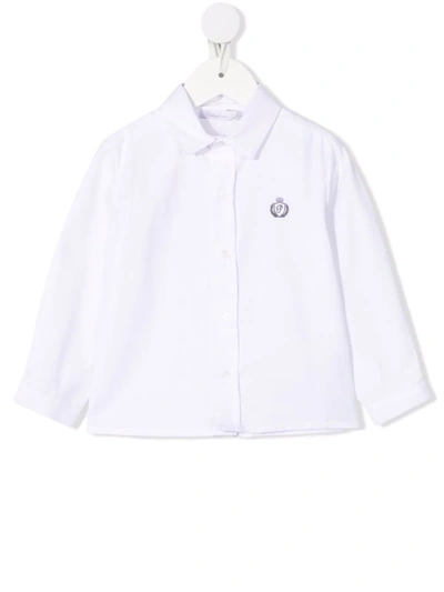 Patachou Kids' Viyella Embroidered-logo Shirt In White