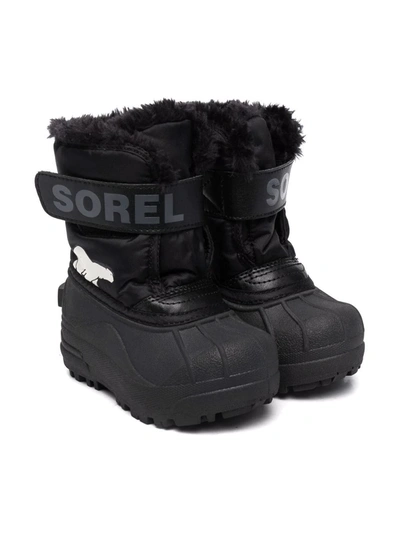 Sorel Kids' Snow Commander Snow Boots In Black