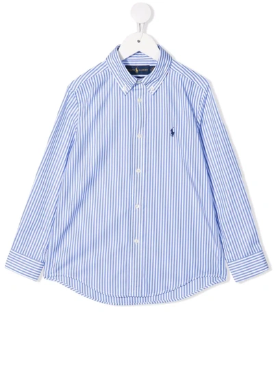 Polo Ralph Lauren Kids' Embroidered-pony Shirt In Blue