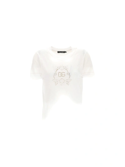 Dolce & Gabbana Dolce&gabbana Leaf T-shirt In Bianco