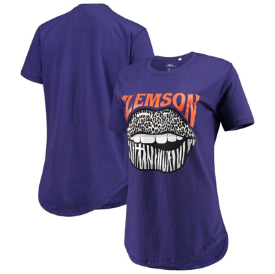 Pressbox Purple Clemson Tigers Wild Lips Core T-shirt