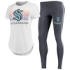 CONCEPTS SPORT CONCEPTS SPORT WHITE/CHARCOAL SEATTLE KRAKEN SONATA T-SHIRT & LEGGINGS SET