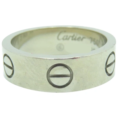 Pre-owned Cartier Love White Gold Ring In Silver