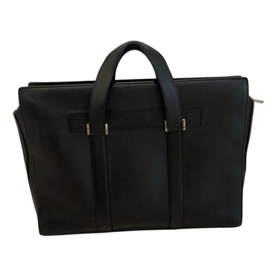 Pre-owned Cartier Leather Satchel In Black
