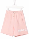 Palm Angels Kids' Brand-print Relaxed-fit Cotton Shorts 4-10 Years In Pink