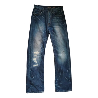 Pre-owned Ed Hardy Straight Jeans In Blue