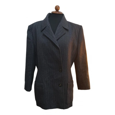 Pre-owned Celine Wool Blazer In Anthracite